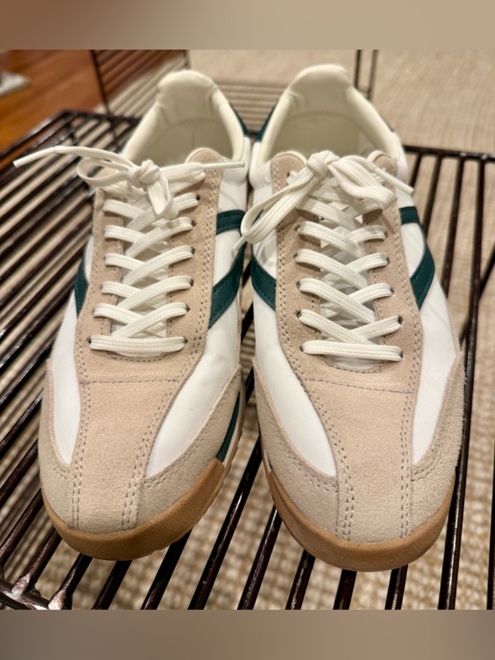 Tretorn Rawlins 2.0 Sneakers Women’s 9.5 White Green Suede Retro Trainer